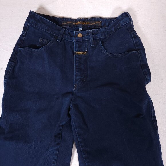 Marithe Francois Girbaud Blue Jeans Womens 9/10 Short Logo Denim Pants FLAW - Picture 10 of 16